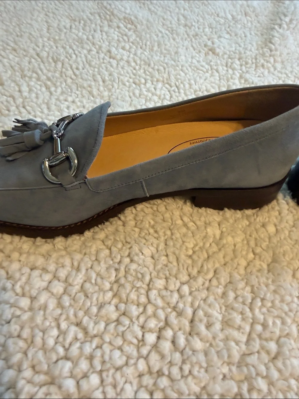 Journey West Blue/Gray Suede Slip-On Flats